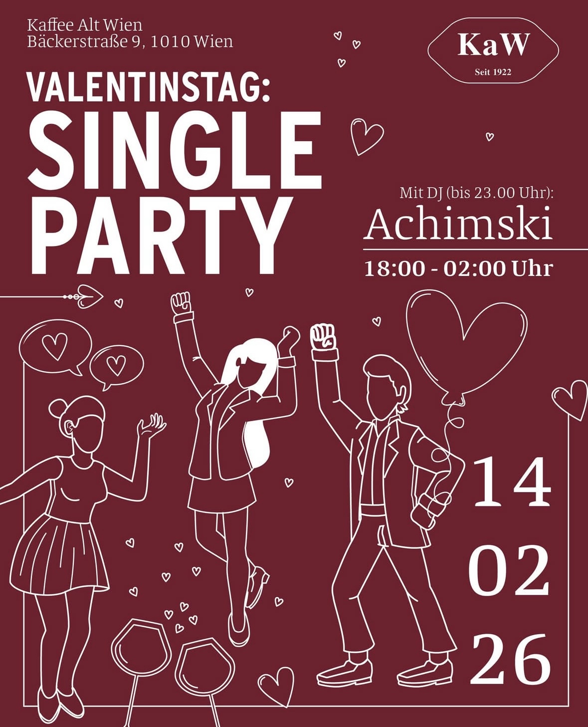Valentinstags Single Party im Kaffee Alt Wien 1010 Wien